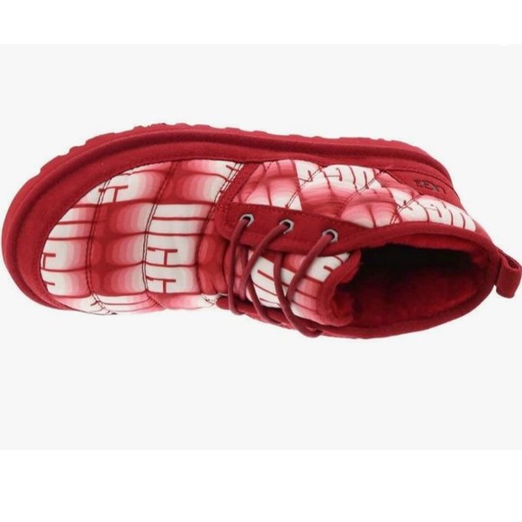 UGG Chukka Boots Red Shearling Graffiti Neumel LTA Winter Wavelength Mens 13 - Picture 2 of 15